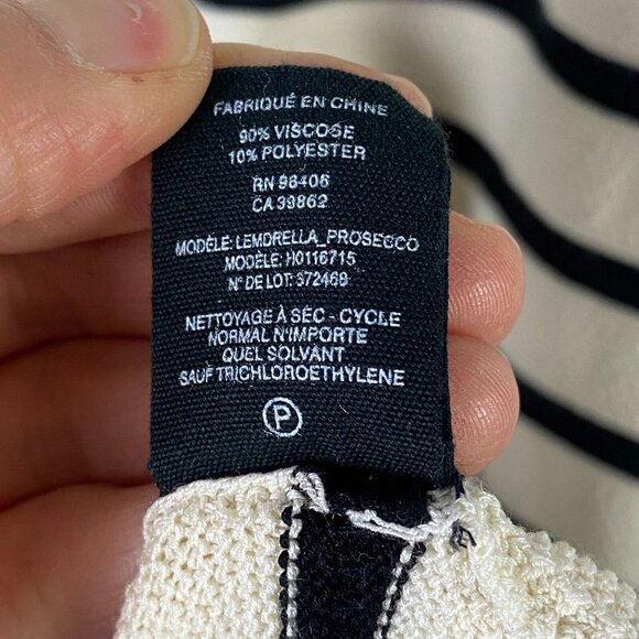 Theory Black and Cream Striped Dress - Picture 6 of 11